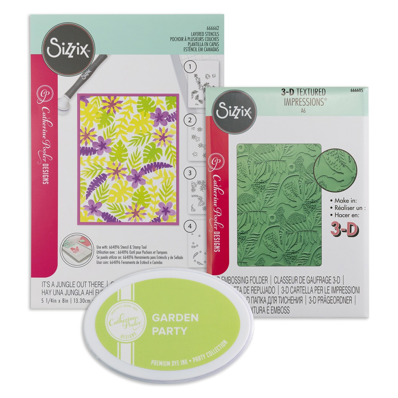 Catherine Pooler Sizzix Bundle 2-It's A Jungle Stencil & Emboss Folder